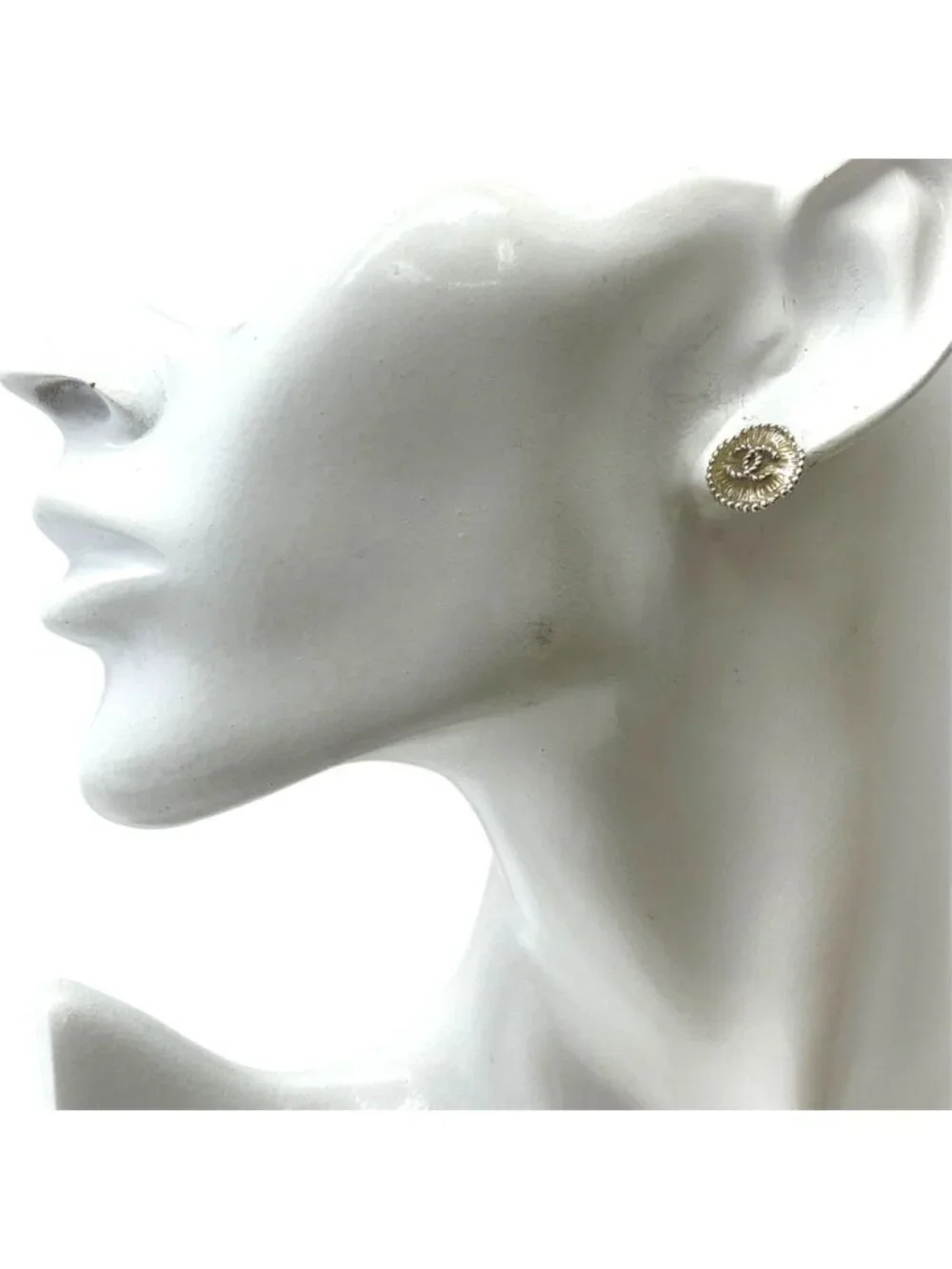 Chanel Earrings CC Logo Silver